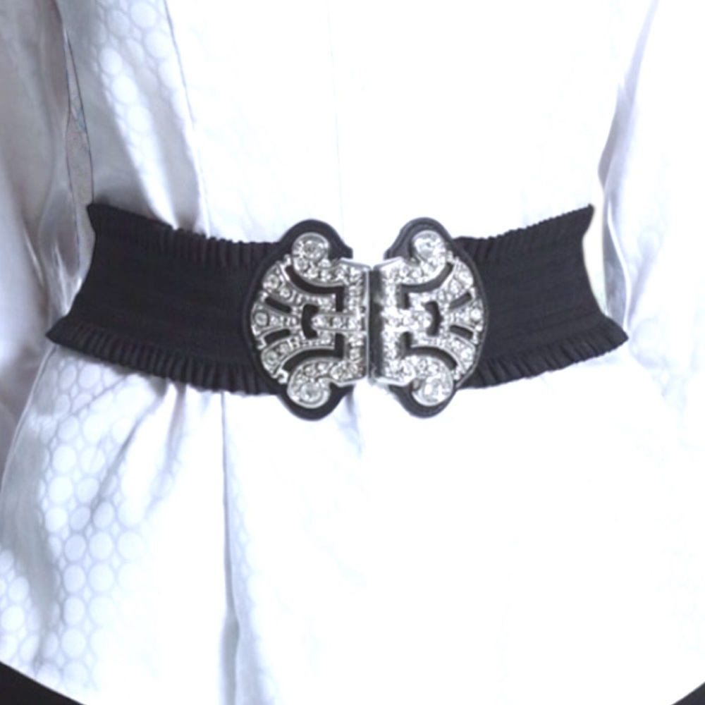 - Chicos Zoey rhinestone Embellished Black Belt size Medium